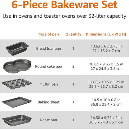 Amazon Basics 6 Piece Nonstick Carbon Steel Bakeware Set - Image 4