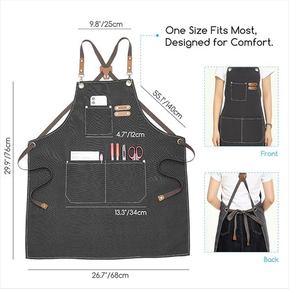 MEEDEN Painting Apron for Men Women: Adjustable Cross Back Waterproof Polyester - Image 2