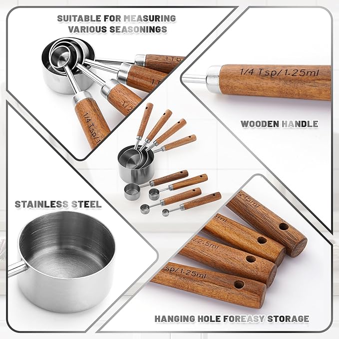 Measuring Cups and Spoons Set, Premium Stainless Steel Measuring Cups and - Image 3