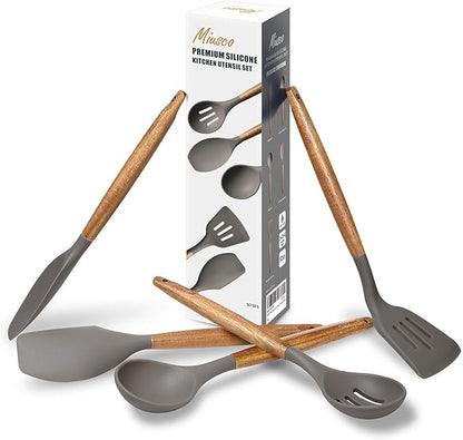 Kitchen Utensils Set, Silicone Cooking Utensils Set, Non-Stick Silicone Spatula - Image 9