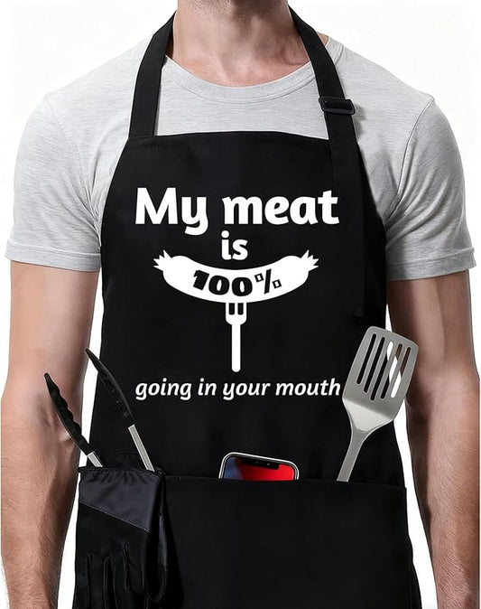 Rosoz Funny BBQ Black Chef Aprons by Rosoz