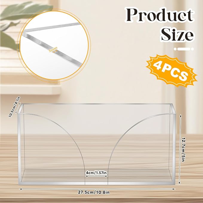 4Pack Clear Paper Towel Dispenser Countertop Acrylic Paper Towel Holder - Image 2