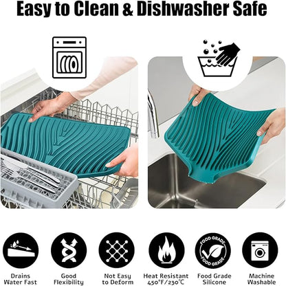 TIKNIK Silicone Dish Drying Mat, Stone Drying Mat - Image 3