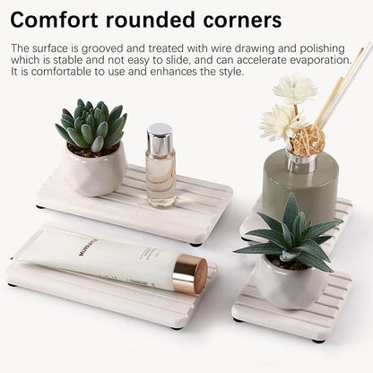 Set of 4 Bathroom Vanity Tray, Quick-Dry Diatomite Kitchen Tray - Image 2