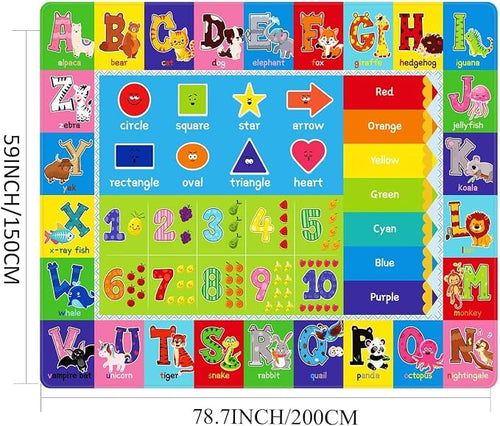 ABC Kids Rug, 78.7" x 59" Alphabet Floor Rug | Roomy alphabet layout, colorful - Image 2
