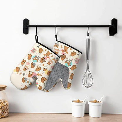 Capybara Gifts for Women, Funny Capybara Oven Mitt & Pot Holder Set, Heat - Image 6