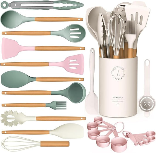 Silicone Cooking Utensils Set by AVGPD