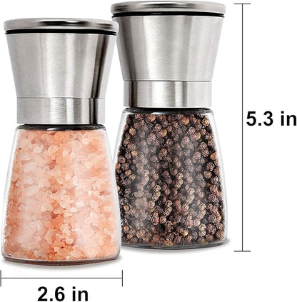Gulex® Salt and Pepper Grinder Set Pepper Mill, Sea Salt Shaker Refillable - Image 2