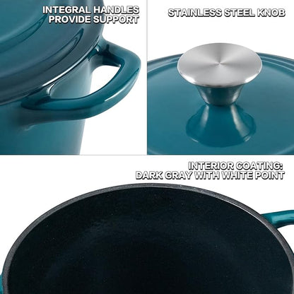 Flavehc Dutch Oven Pot with Lid 1.8 qt Cast Iron Dutch Oven - Image 2