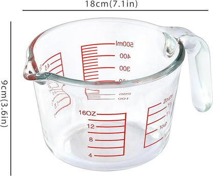 VRUIFA Glass Measuring Cup For Baking and Cooking, Dishwasher, Microwave and - Image 2
