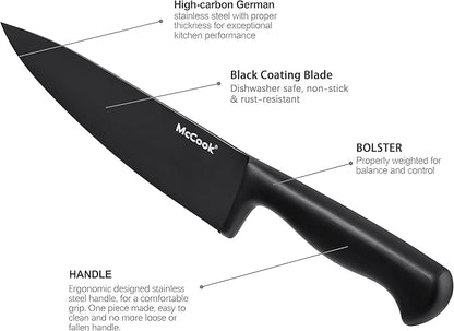 McCook® Knife Sets, German Stainless Steel Knife Block Sets - Image 6