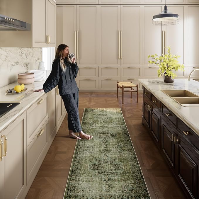 Machine Washable Kitchen Runner Rug: 2'6"x8' Hallway Rug Non Slip Low-Pile - Image 8