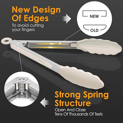 HOTEC Premium Stainless Steel Locking Kitchen Tongs - Image 6