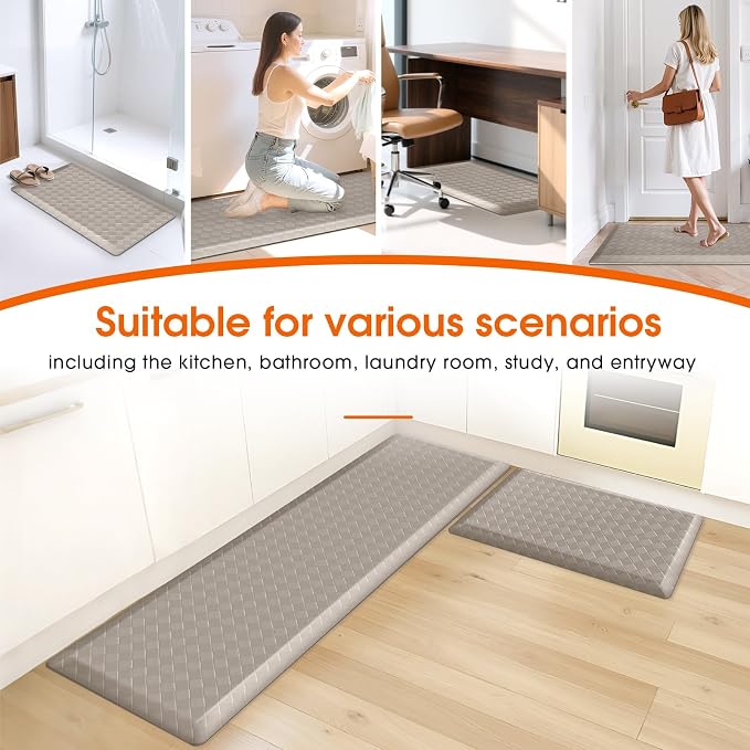 TranquilRelax 4/5 Inch Thick 2-Piece Anti-Fatigue Kitchen Mats, Cushioned - Image 7