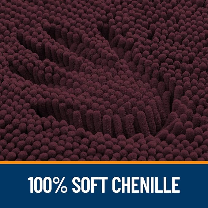 OLANLY Bathroom Rugs 30x18, Extra Soft Absorbent Chenille Bath Rugs, Rubber - Image 3