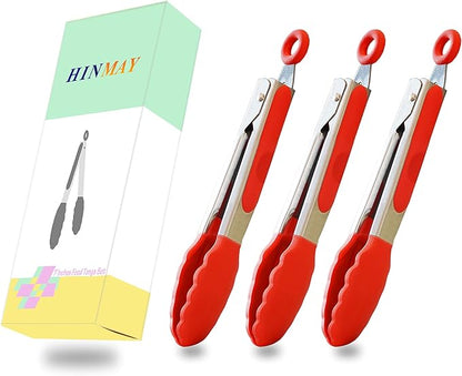 HINMAY 7-Inch Mini Silicone Tongs Small Serving Tongs - Image 7