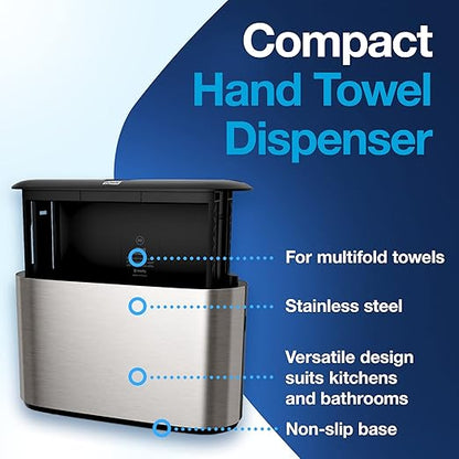 Tork Xpress Stainless Steel Paper Towel Dispenser Compact Design, Fits H2 Hand - Image 3