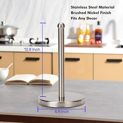 Paper Towel Holder Stand with Sturdy Base Fits Standard and Jumbo Sized Paper - Image 6