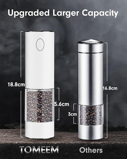 TOMEEM Upgraded Larger Capacity Electric Salt and Pepper Grinder Set - Image 6