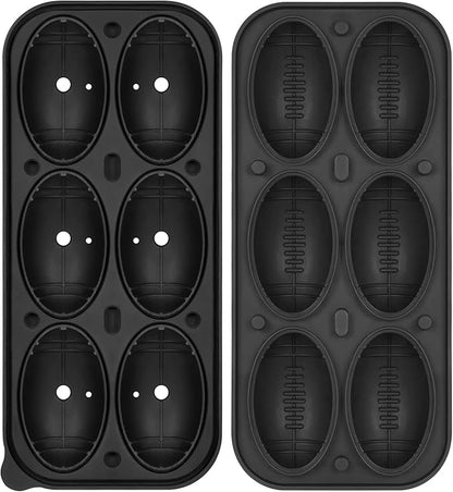 Silicone Large Ice Cube Tray, 6 Big Football Ice Cube Trays - Image 3