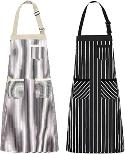 NLUS 2 Pack Kitchen Cooking Aprons, Adjustable Bib Soft Chef Apron by NLUS