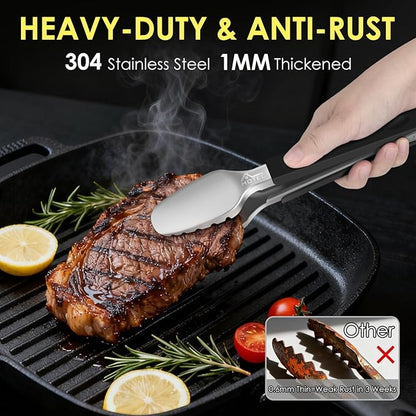Hotec Stainless Steel Kitchen Tongs, Locking Metal Food Tongs - Image 7