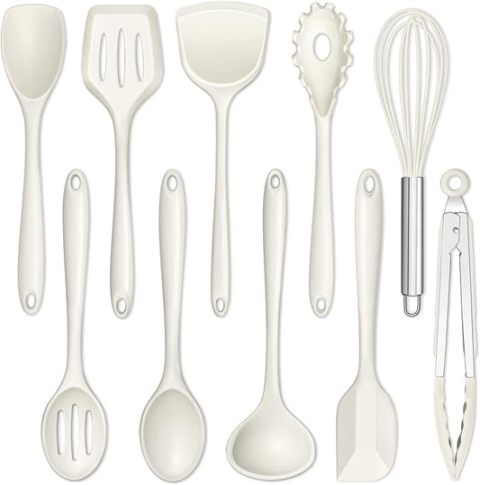E-far 10 Pieces Silicone Cooking Utensils Set, Heat Resistant Kitchen Utensil by E-far