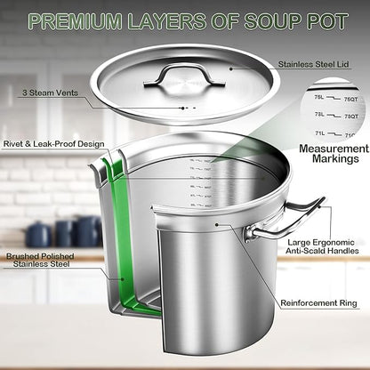 Large Stock Pot -75QT Stainless Steel Stockpot - Image 5