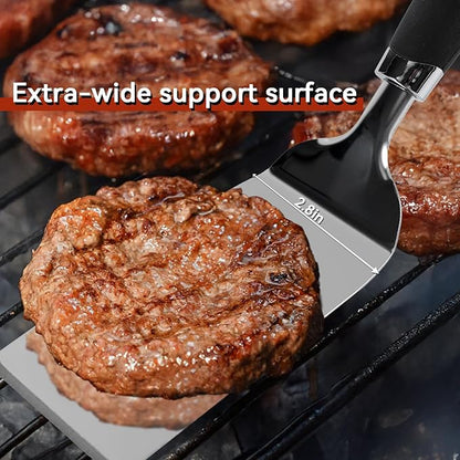Metal Spatula for Cast Iron Skillet Grill & BBQ, Flat Top Griddle Spatulas for - Image 3