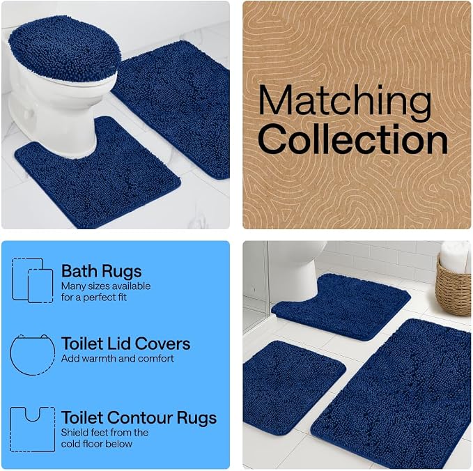 GORILLA GRIP Bath Rug Mat 36x24, Soft Absorbent Chenille, Quick Dry Microfiber - Image 8