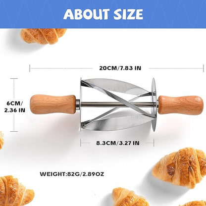 Stainless Steel Croissant Cutter, Irregular Roller Cutter - Image 6