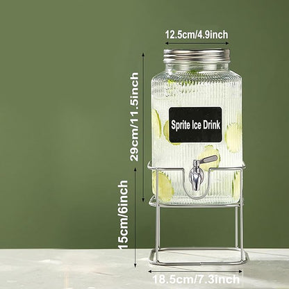 Lulonpon 6L Glass Drink Dispenser, Beverage Dispenser - Image 5