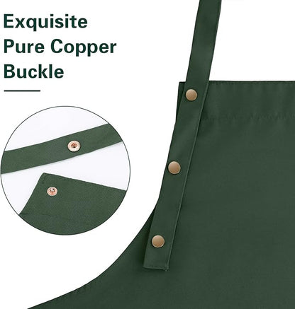 Apron for Men Women with Adjustable Straps and Large Pockets, Canvas Cotton - Image 2