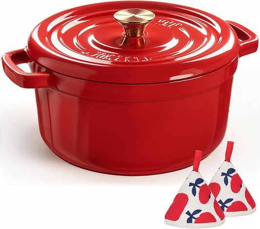 Overmont Enameled Cast Iron Dutch Oven - 5QT Pot - Heavy-Duty Cookware by Overmont