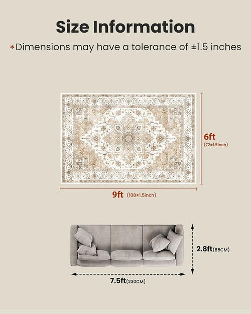 AMADA HOMEFURNISHING 6x9 Area Rugs, Vintage Rugs - Image 2