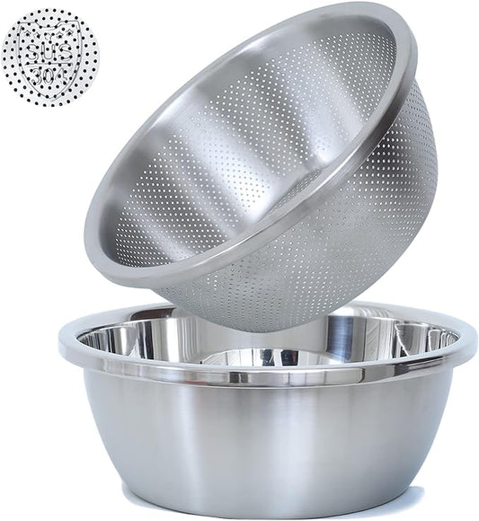 304 Stainless Steel Microporous Colander, 1.5QT Large Capacity by Paoli