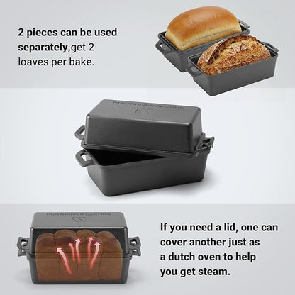 Northriver Casting 9×5 Inch Cast Iron Loaf Pan - Image 4