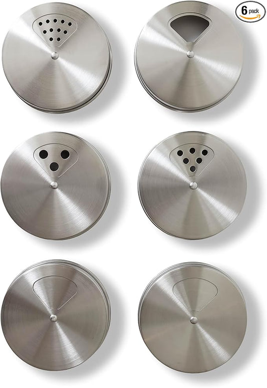 Mason Jar Shaker Lids Stainless Steel – Adjustable Spice & Seasoning Dispenser by Unknown