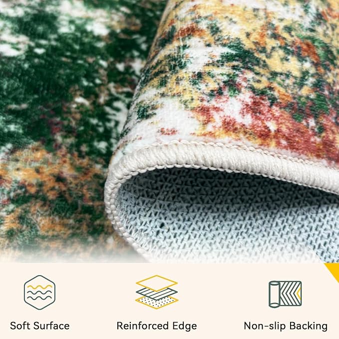RELEANY Washable Area Rugs 6'x9' Non-Slip Modern Abstract Soft - Image 4