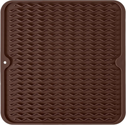 Silicone Dish Drying Mat, Non-Slip Easy Clean Sink Mat Large Heat-resistant by MODENGKONGJIAN
