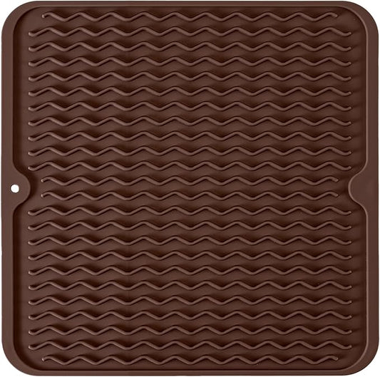 Silicone Dish Drying Mat, Non-Slip Easy Clean Sink Mat Large Heat-resistant by MODENGKONGJIAN