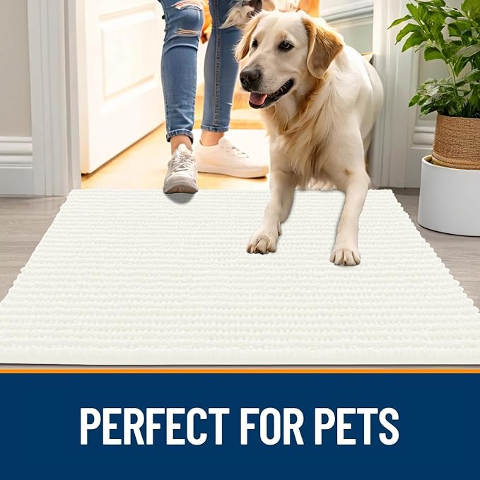 OLANLY Dog Door Mat for Muddy Paws 70x24, Ultra Absorbent Chenille Mud Doormat - Image 6
