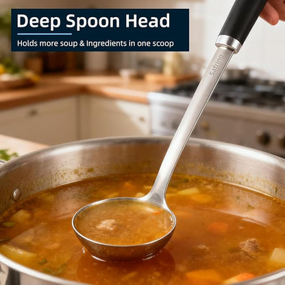 Safring Stainless Steel Soup Ladle and Spaghetti Spoon Set, Heat Resistant - Image 5