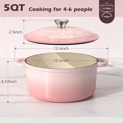 Umite Chef 5QT Enameled Cast Iron Dutch Oven Pot - Image 3