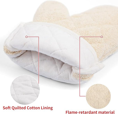 Terry Cloth Oven Mitts Heat Resistant to 482° F 13 Inch 100% Cotton Set of 2 - Image 2