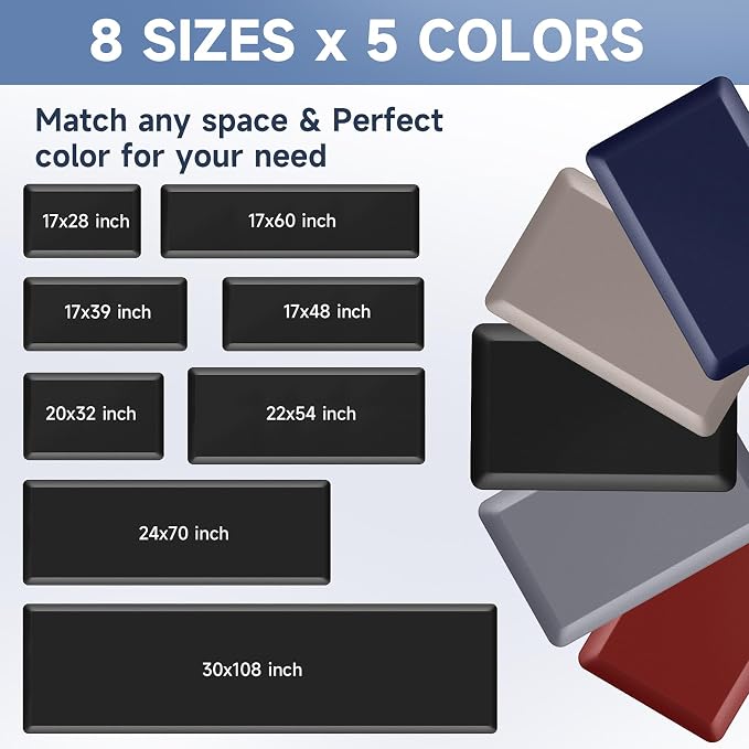 StepRite 4/5 Inch Thick Kitchen Mat Anti Fatigue Mat Kitchen Rugs Kitchen Decor - Image 4