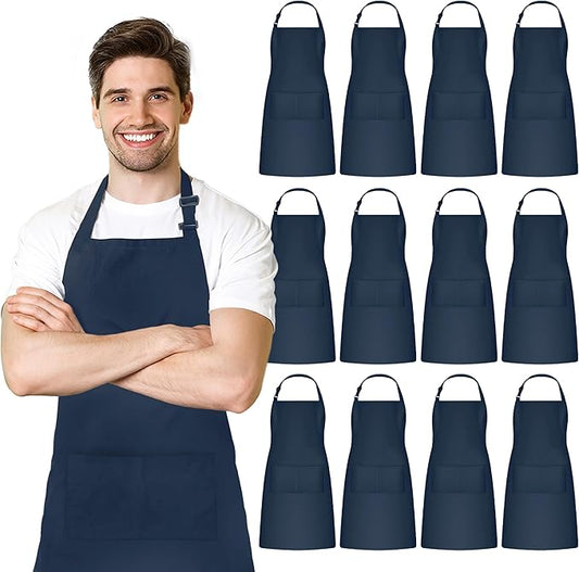 Adjustable Bib Apron 100% Polyester Kitchen Aprons Waterdrop Resistant Aprons by Avalon+Kitchen