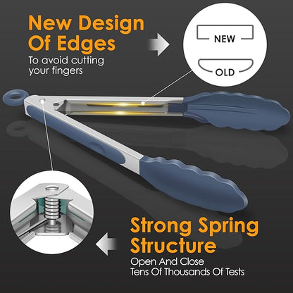 HOTEC Premium Stainless Steel Locking Kitchen Tongs - Image 6