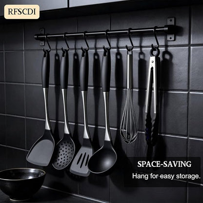 Premium Black Silicone Cooking Utensils Set - Image 9