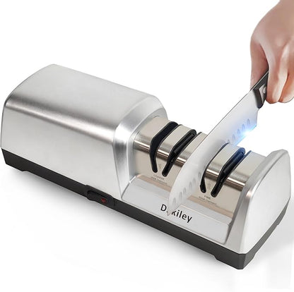 Electric Knife Sharpener for Kitchen – Professional 2-Stage 100% Diamond System by dskiley